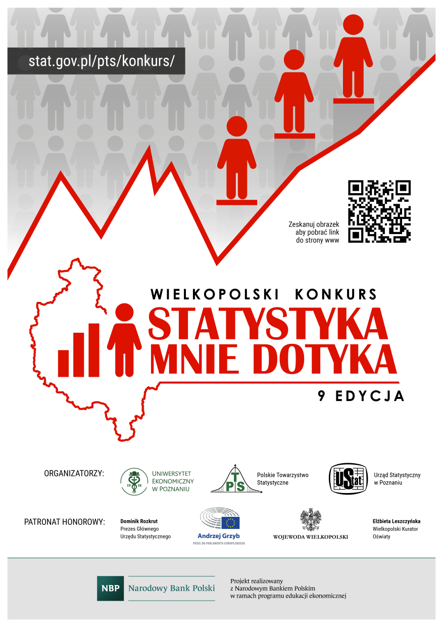 Plakat 9 edycji Wielkopolskiego konkursu Statystyka mnie dotyka