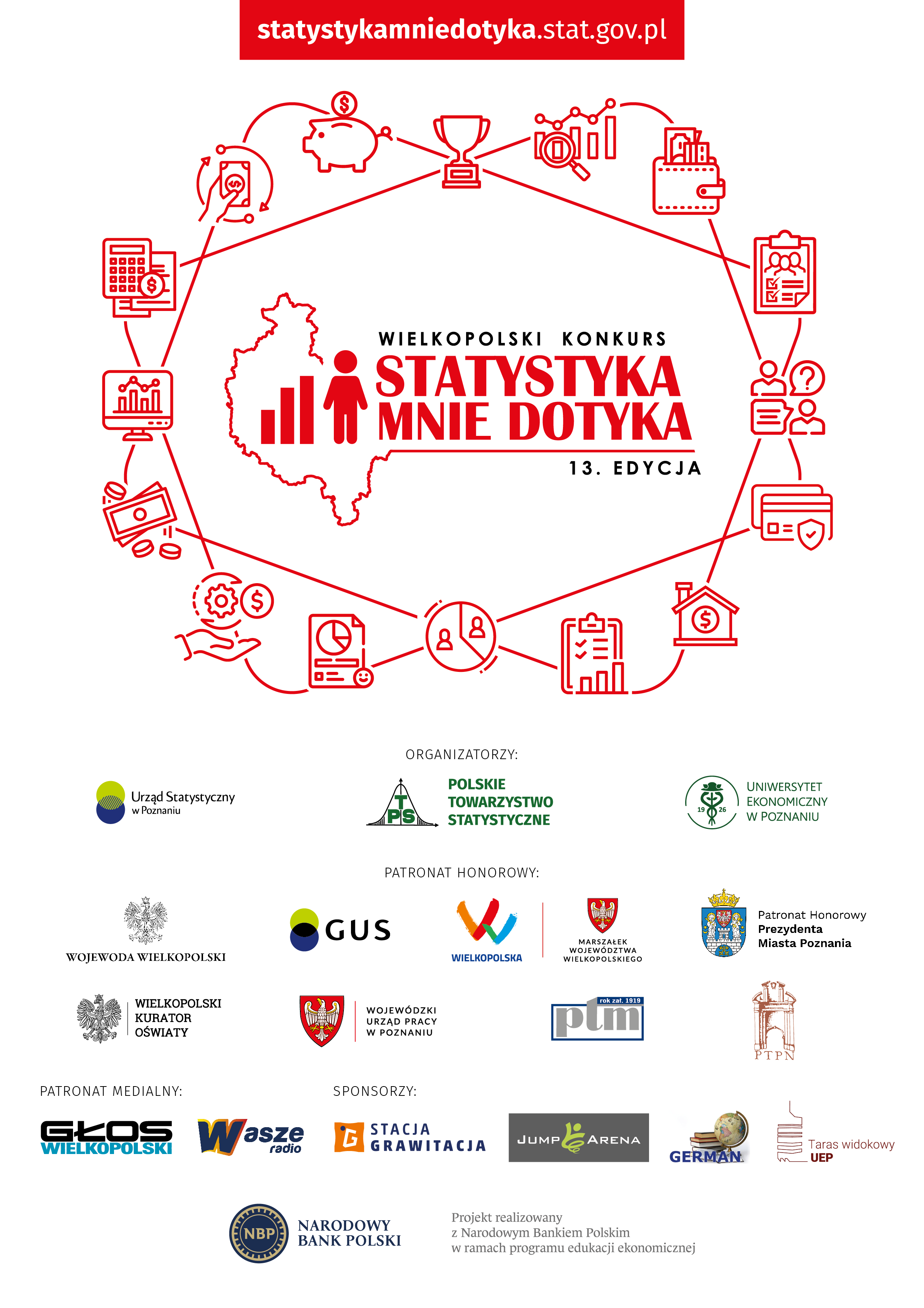 Plakat 13 edycji Wielkopolskiego konkursu Statystyka mnie dotyka