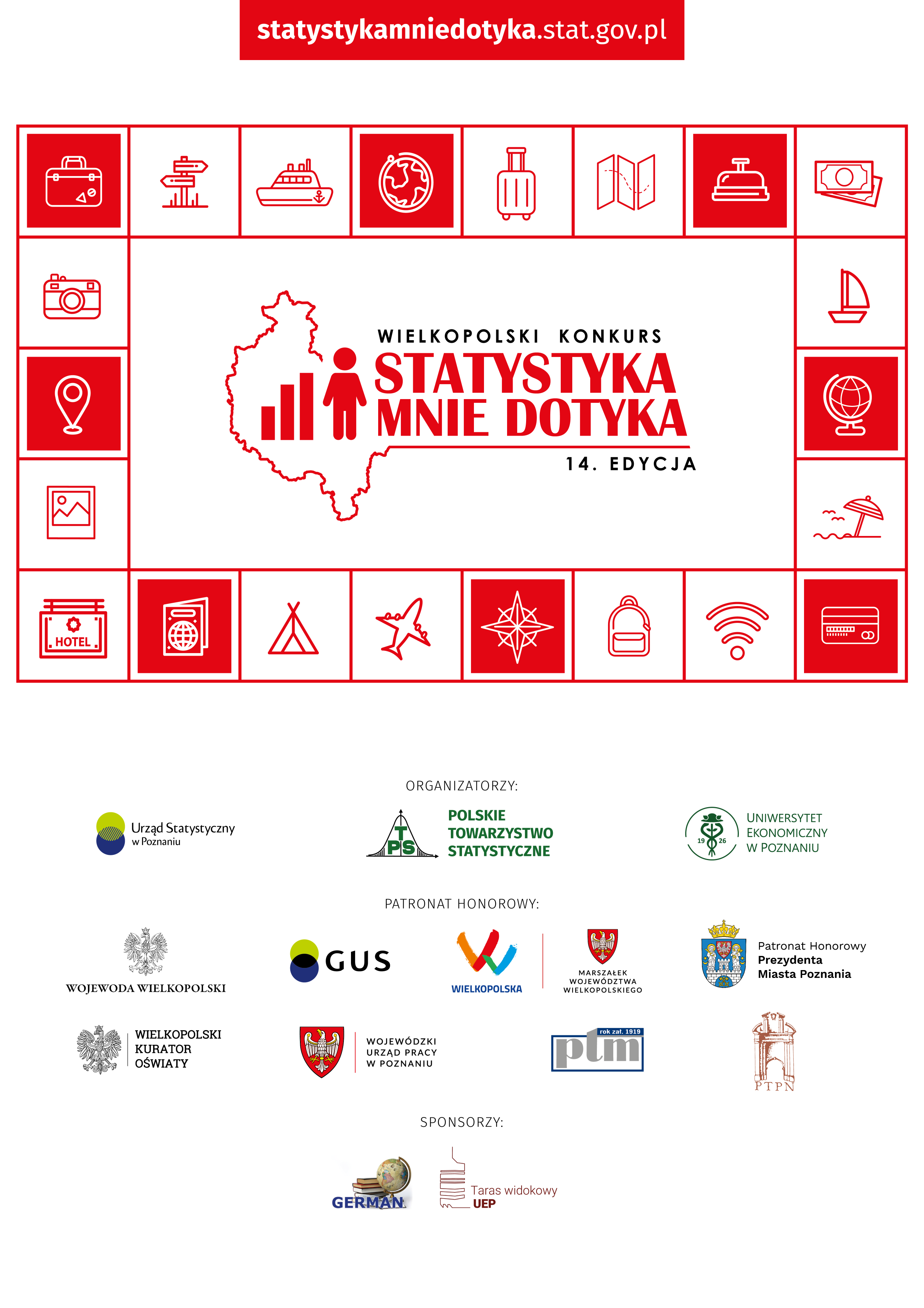 Plakat 14 edycji Wielkopolskiego konkursu Statystyka mnie dotyka